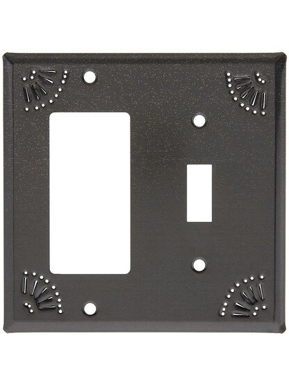 Pierced Country Tin GFI/Toggle Combo Plate in Country Tin.